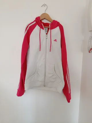 Chaqueta Adidas Vintage 2000s Rosa y Blanca