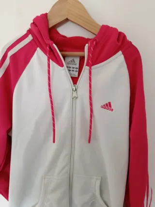 Chaqueta Adidas Vintage 2000s Rosa y Blanca