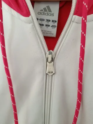 Chaqueta Adidas Vintage 2000s Rosa y Blanca