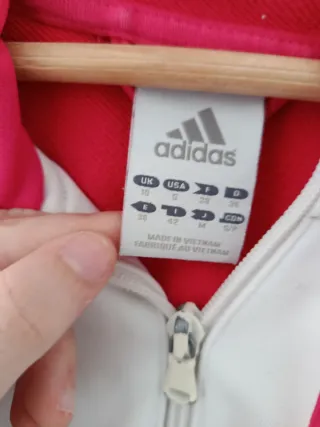Chaqueta Adidas Vintage 2000s Rosa y Blanca