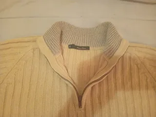 Jersey hombre beige con cremallera