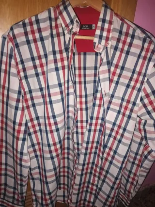 Camisa Hombre XXL Cuadros Azul Rojo Blanco HP
