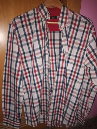 Camisa Hombre XXL Cuadros Azul Rojo Blanco HP