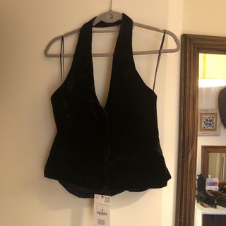 Chaleco Negro Terciopelo Talla L