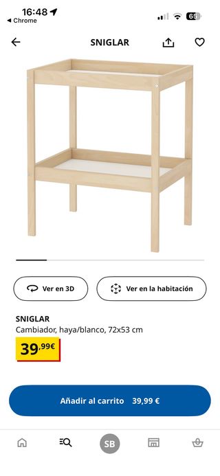 Cambiador SNIGLAR IKEA haya/blanco