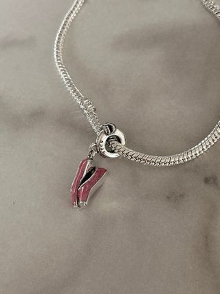 Charm zapatillas de ballet. Plata. NUEVO