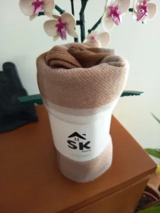 Manta SK Home Bege e Castanho