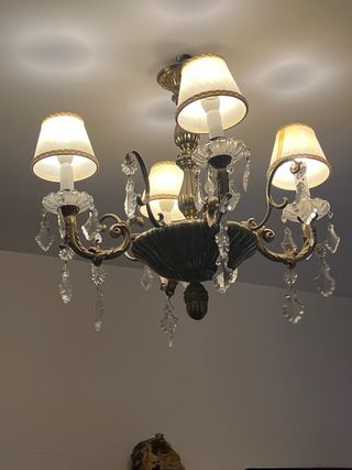 Lámpara de bronce y cristal Mariner