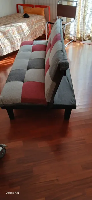 Divano letto patchwork tessuto