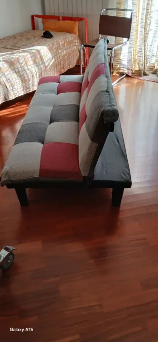 Divano letto patchwork tessuto