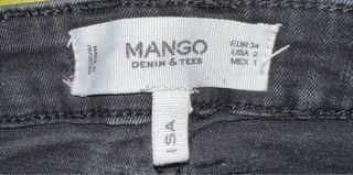 Pantalones pitillo negros Mango rotos Talla 34