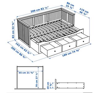 Diván Hemnes Ikea Blanco + colchones