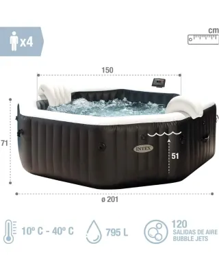 Spa Hinchable Intex Octogonal 4 Personas