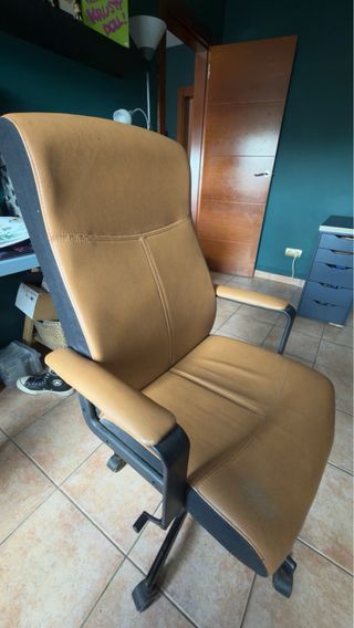 Silla de escritorio piel sintética marrón