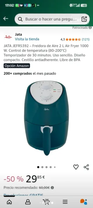 Freidora de aire Jata