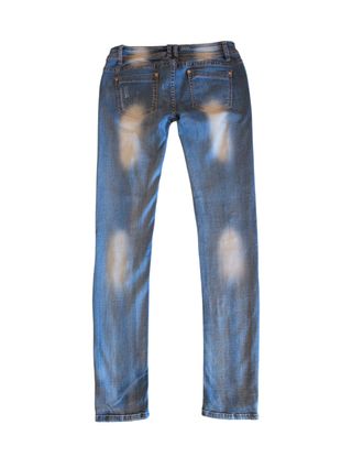 Jeans skinny con brillantini e ricami