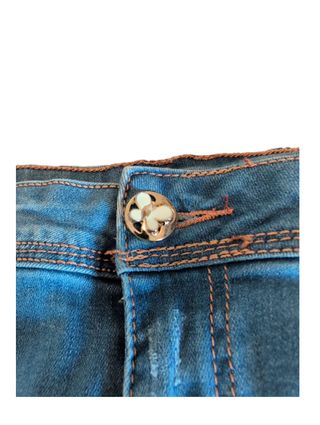 Jeans skinny con brillantini e ricami