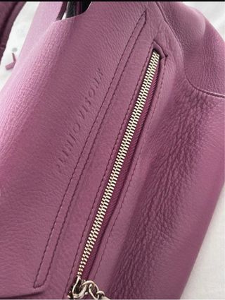 Bolso Plinio Visone Piel Morado Flecos