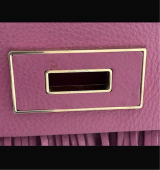 Bolso Plinio Visone Piel Morado Flecos