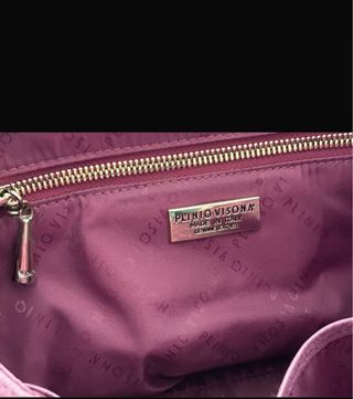 Bolso Plinio Visone Piel Morado Flecos