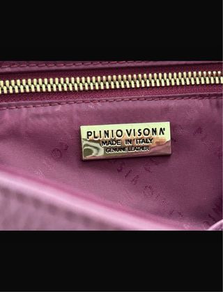 Bolso Plinio Visone Piel Morado Flecos