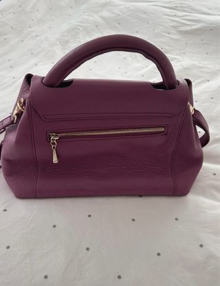 Bolso Plinio Visone Piel Morado Flecos