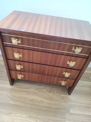 Mesita de noche/Mueble madera y metal