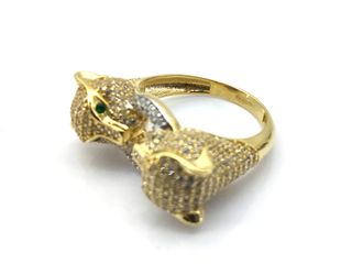 sortija oro 18k con piedra con circonita