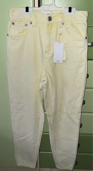 Pantalón Mango Verde Lima Talla 34 Nuevo