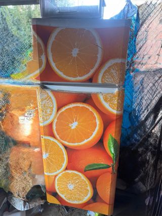 Nevera con diseño de naranjas En buen estado