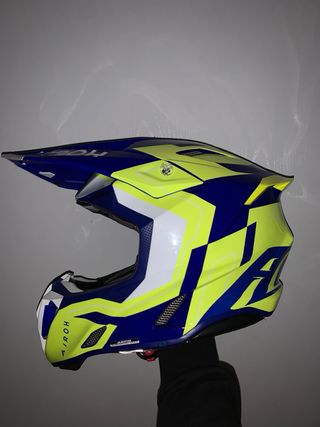 Casco Moto Airoh Azul y Amarillo