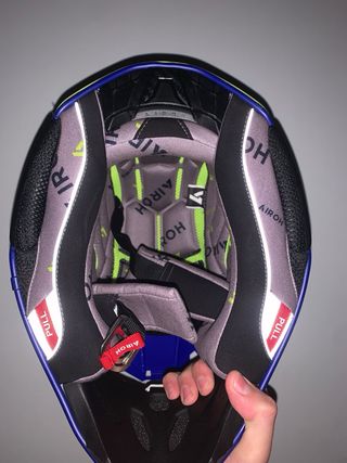 Casco Moto Airoh Azul y Amarillo