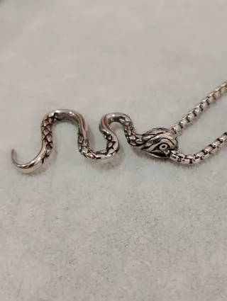 Collare uomo in acciaio inossidabile con design serpente