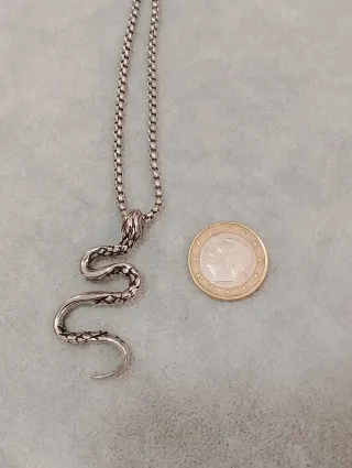 Collare uomo in acciaio inossidabile con design serpente