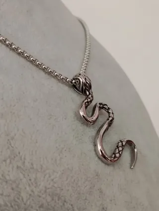Collare uomo in acciaio inossidabile con design serpente