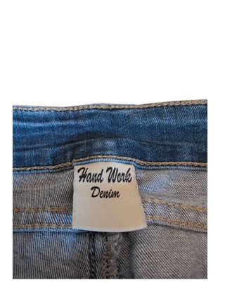 Jeans denim vita alta con bottoni