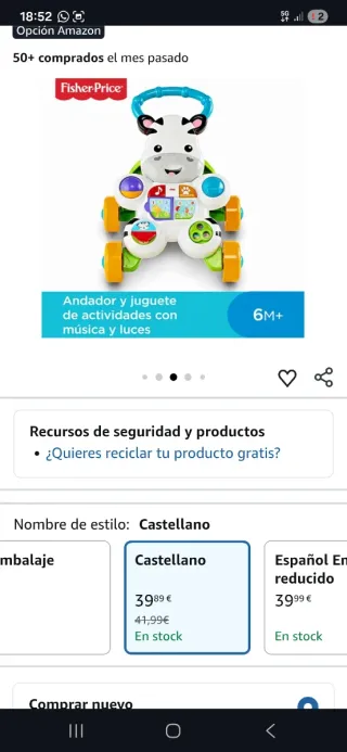 Correpasillos Cebra Fisher-Price