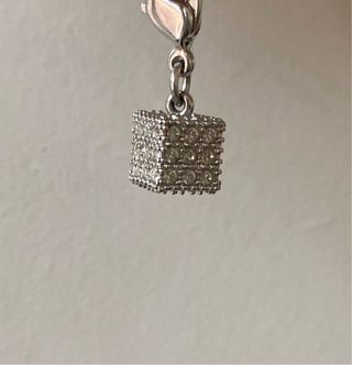 Charm Swarovski Cubo Brillante Plata