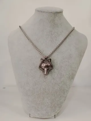 Collare Uomo Acciaio Inossidabile Lupo
