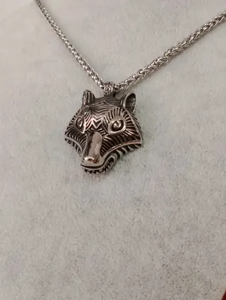 Collare Uomo Acciaio Inossidabile Lupo