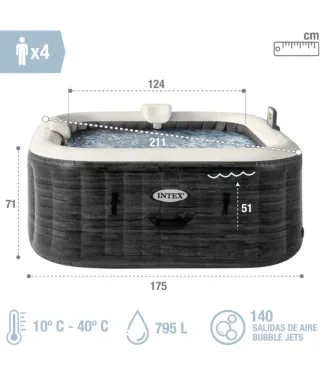 Spa Hinchable Intex Greystone Deluxe 4 Personas