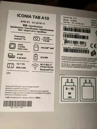 Tablet Acer Iconia Tab A10 Argento