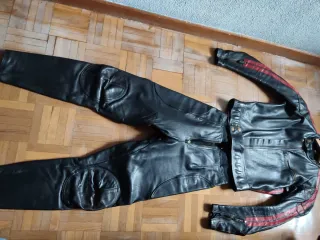 Mono dos piezas chaqueta pantalon cuero moto mujer