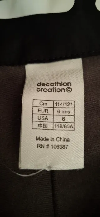 Pantalones de esquí negros para niño 6 años