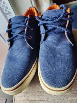 Zapatos de tela azul
