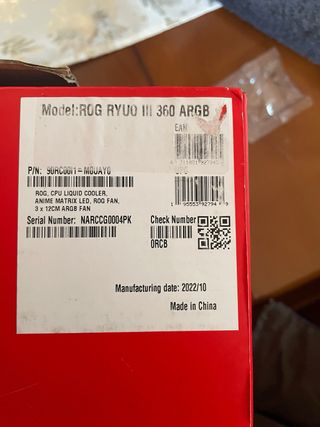 ROG Ryuo III 360 ARGB CPU Refrigerador Líquido