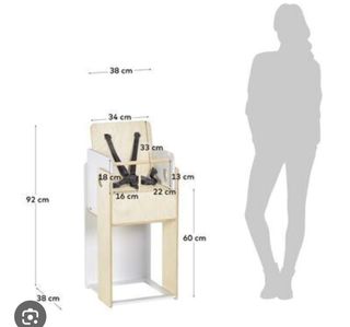 Trona evolutiva madera y cojín verde