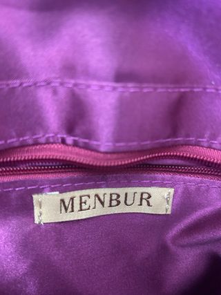 Bolso Menbur fiesta boda morado liso con cadena