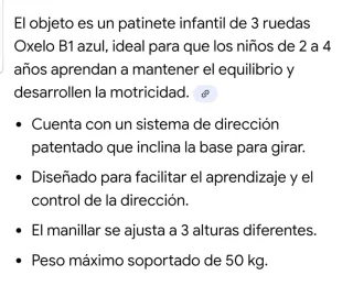 Patinete infantil 3 ruedas azul