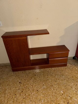 Mueble de entrada madera oscura